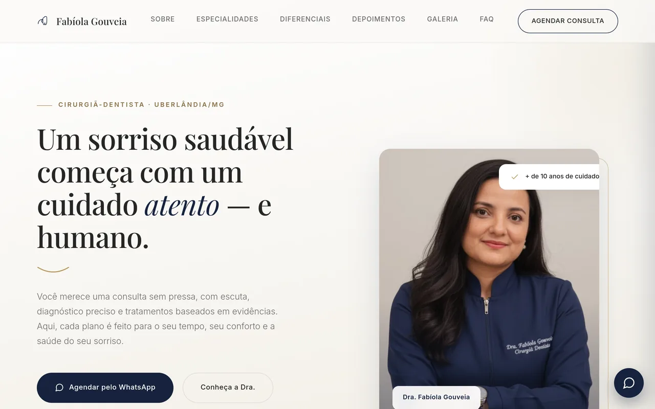 Site da Dra. Fabíola Gouveia — odontologia humanizada